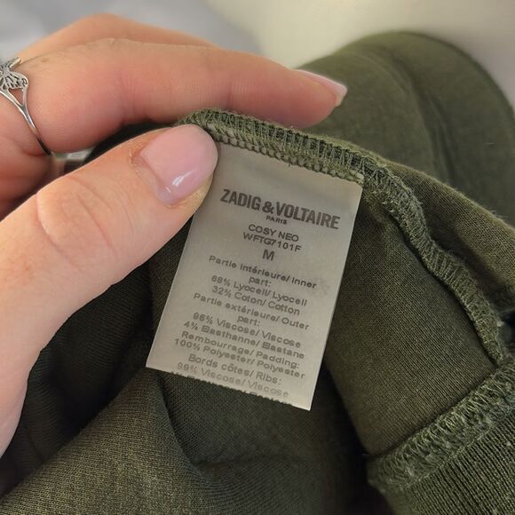 Zadig and Voltaire Olive Gold Stripe ZIP Jacket - Picture 6 of 6